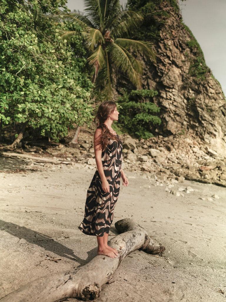 Fransa Navy Marble Midi