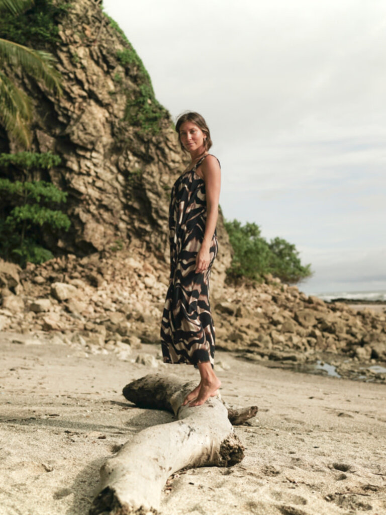 Fransa Navy Marble Midi