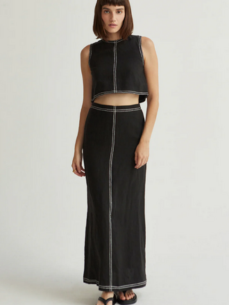 Crescent Exposed Stitch Skirt