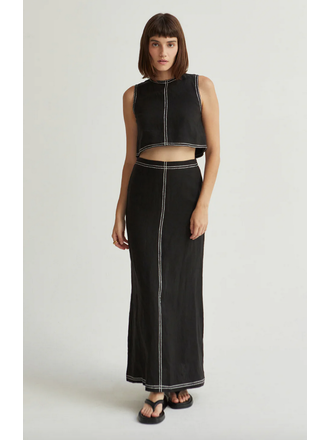 Crescent Exposed Stitch Skirt