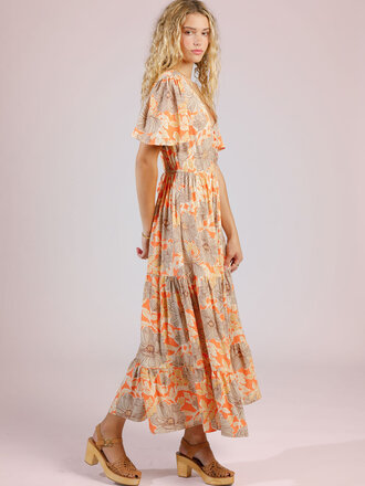 Band Of The Free Apricot Floral Dress