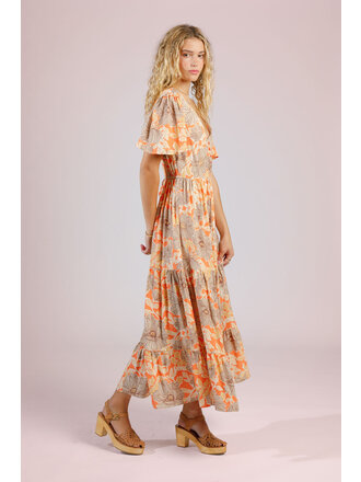 Band Of The Free Apricot Floral Dress