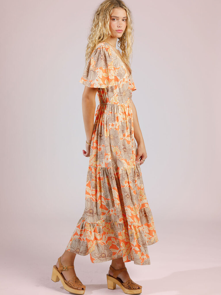 Band Of The Free Apricot Floral Dress