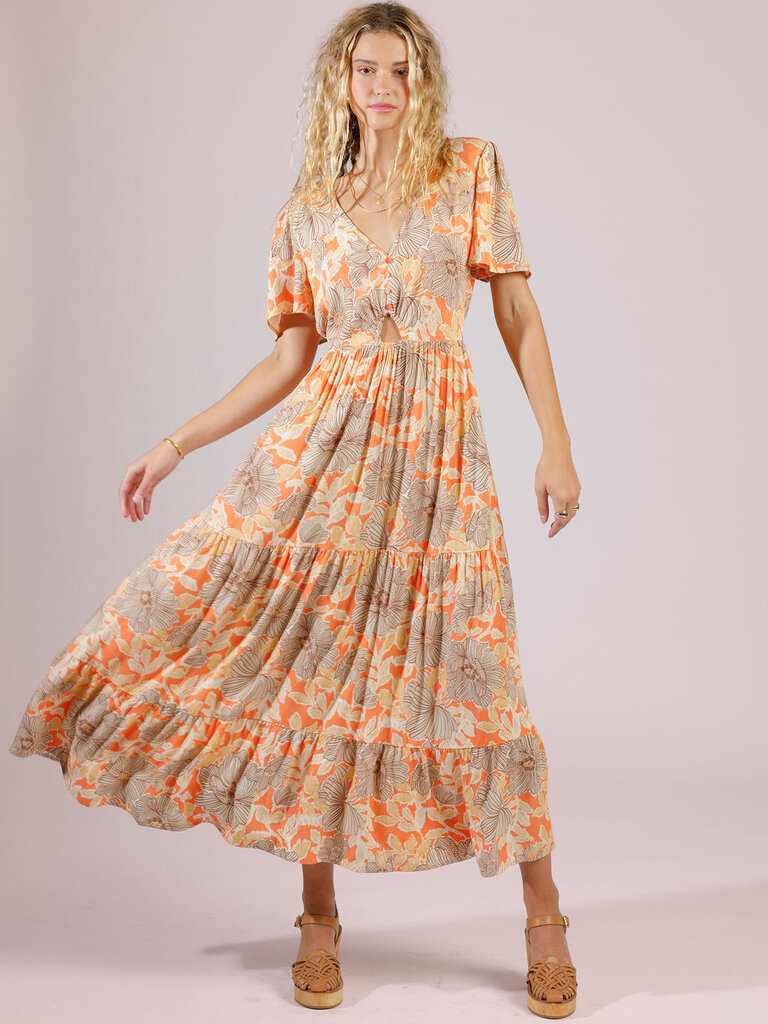 Band Of The Free Apricot Floral Dress