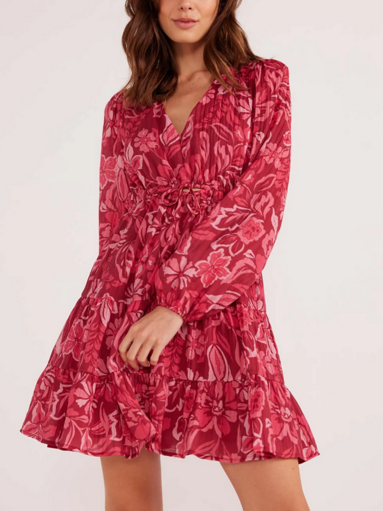 Mink Pink Cranberry Floral Mini