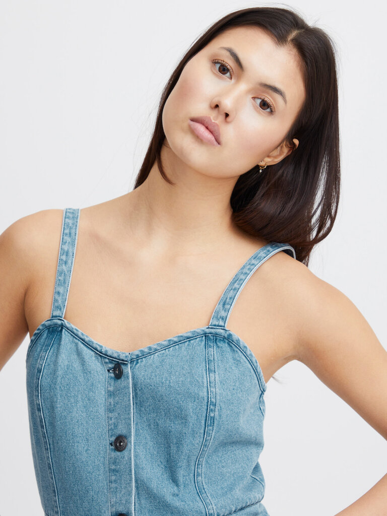 ICHI Denim Button Dress