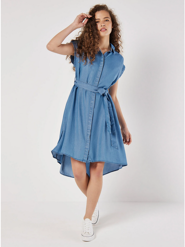 Apricot Soft Denim Dress