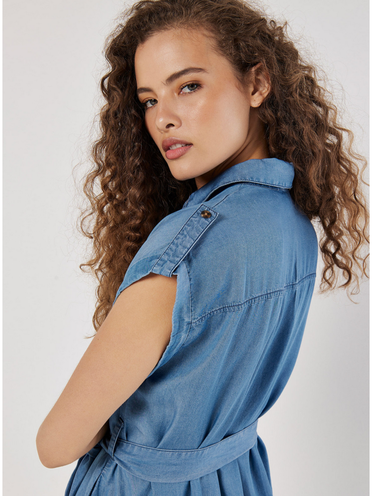Apricot Soft Denim Dress
