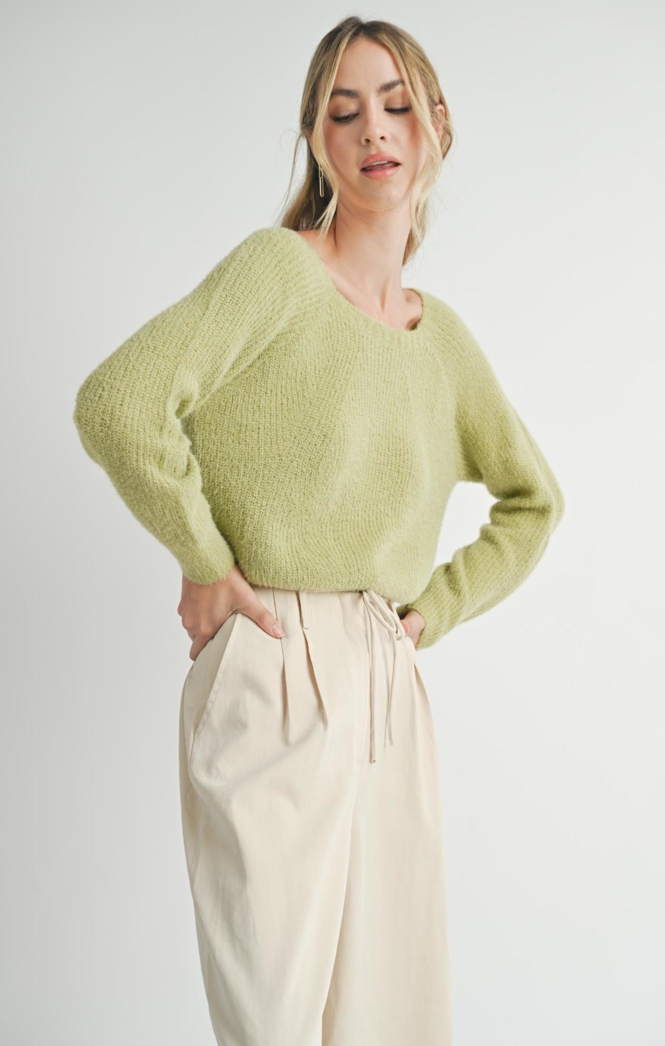 Avocado green sweater hotsell