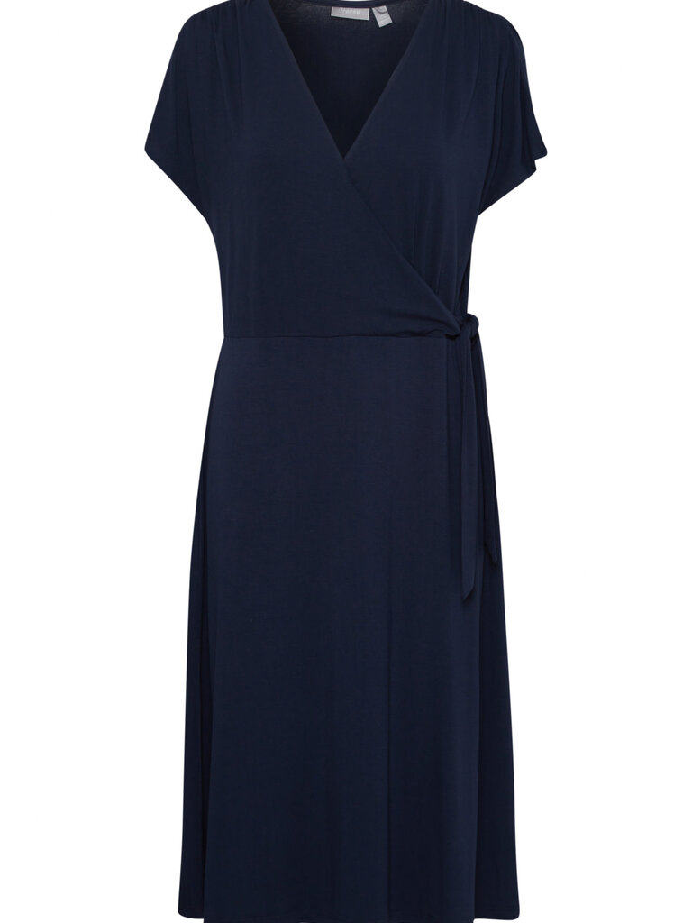 Fransa Navy Faux Tie Dress
