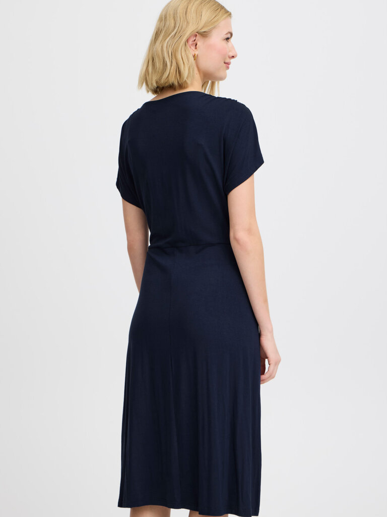 Fransa Navy Faux Tie Dress