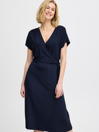 Fransa Navy Faux Tie Dress