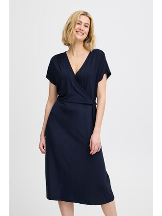 Fransa Navy Faux Tie Dress