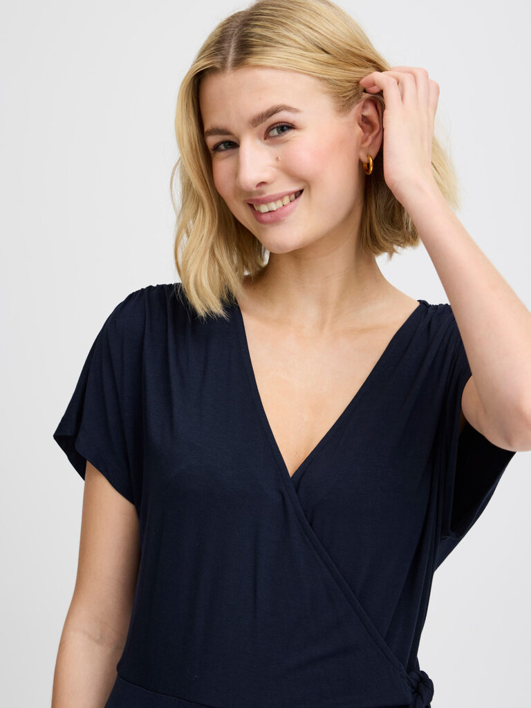 Fransa Navy Faux Tie Dress