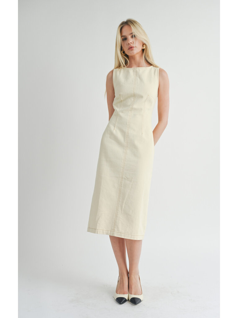 Sage The Label Canvas Fitted Midi