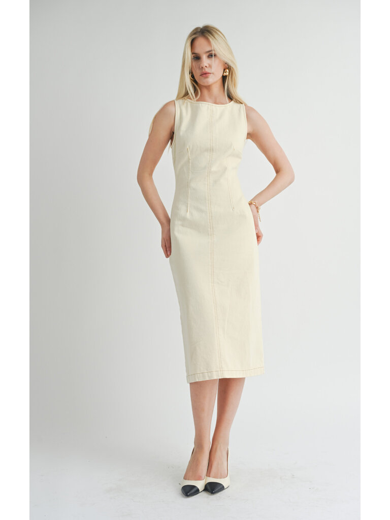 Sage The Label Canvas Fitted Midi