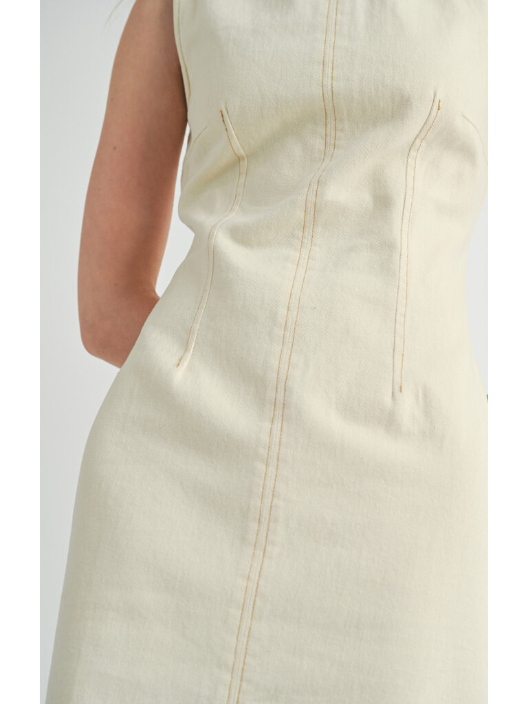 Sage The Label Canvas Fitted Midi