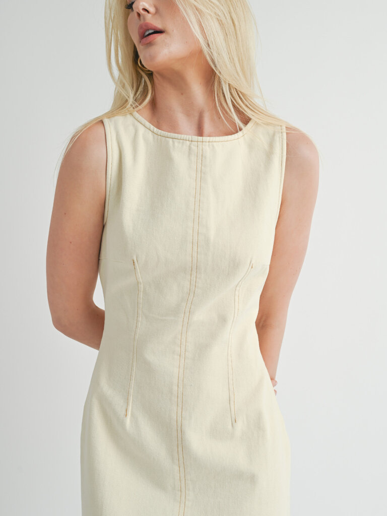 Sage The Label Canvas Fitted Midi