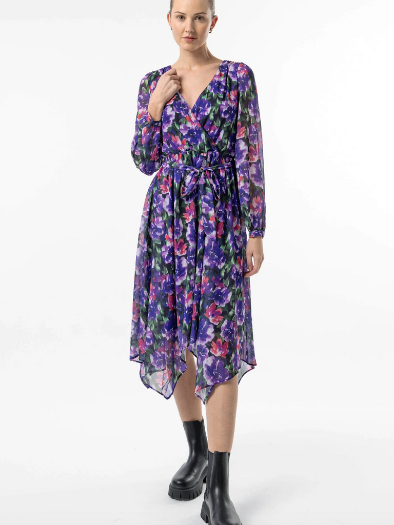 Angel Eyes Purple Floral Midi