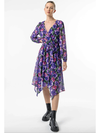 Angel Eyes Purple Floral Midi