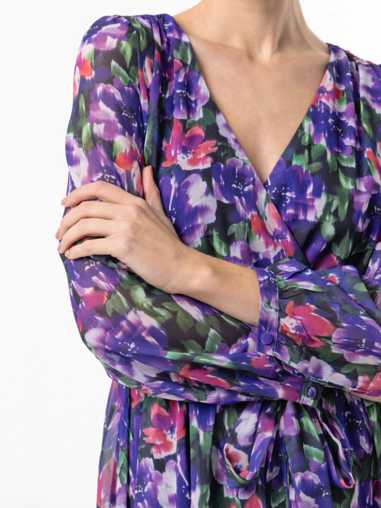 Angel Eyes Purple Floral Midi