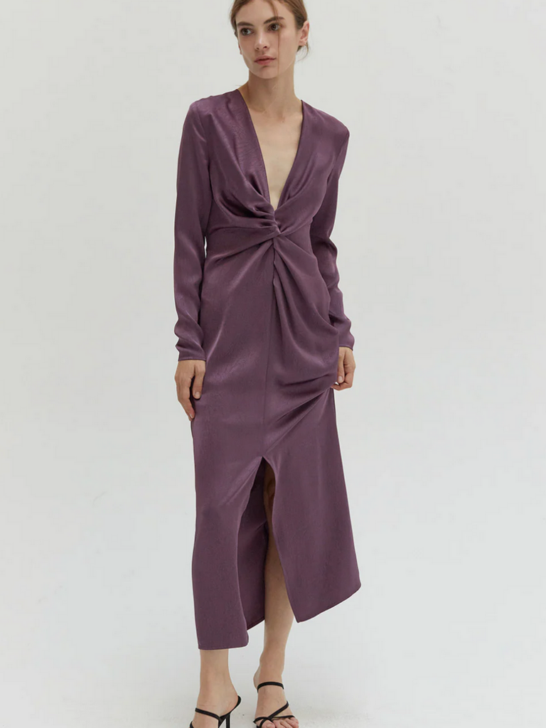 Crescent Plum Silky Midi