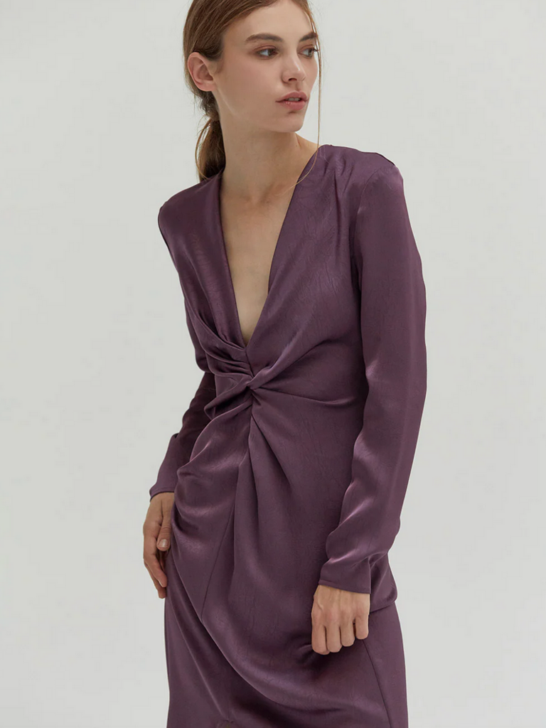 Crescent Plum Silky Midi