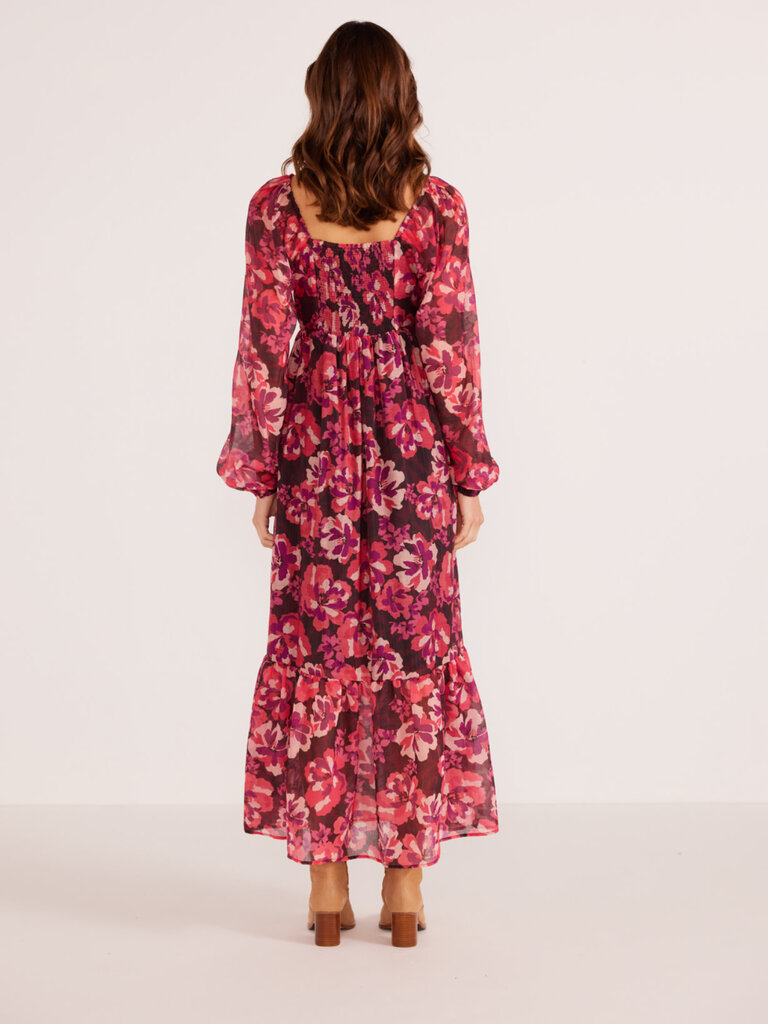 Mink Pink Fall Fuchsia Floral Midi