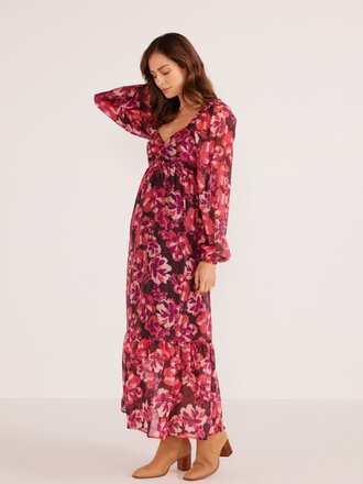 Mink Pink Fall Fuchsia Floral Midi