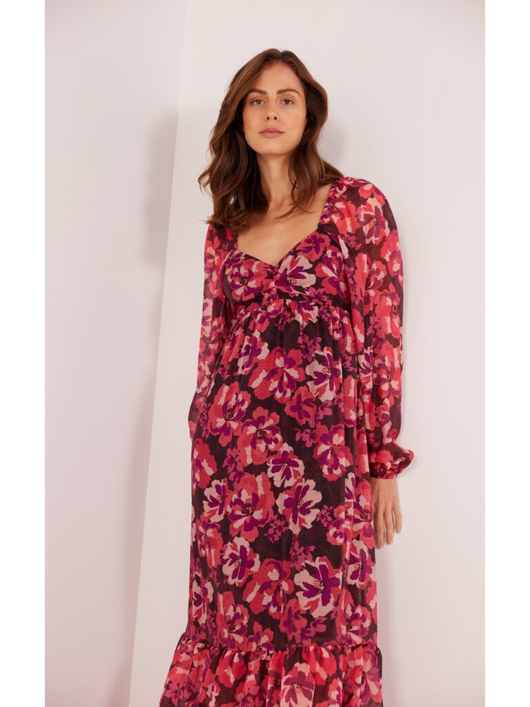 Mink Pink Fall Fuchsia Floral Midi