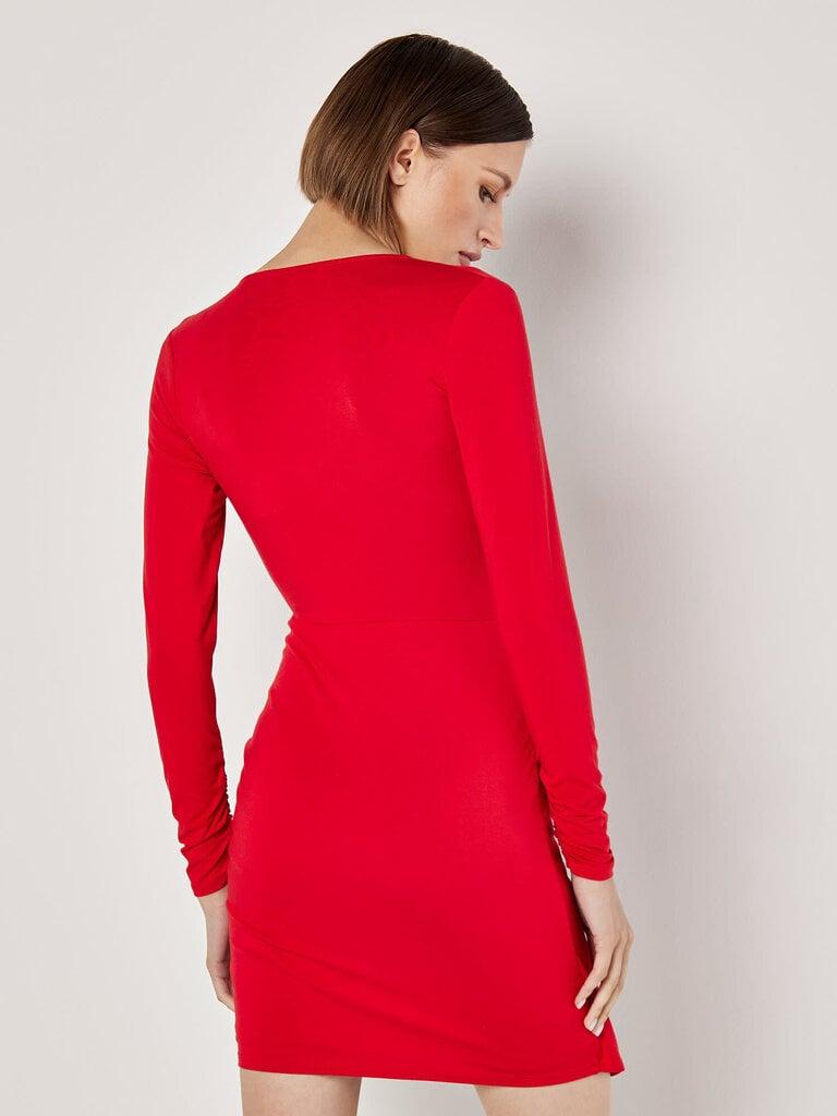 Apricot Ruched Red Mini