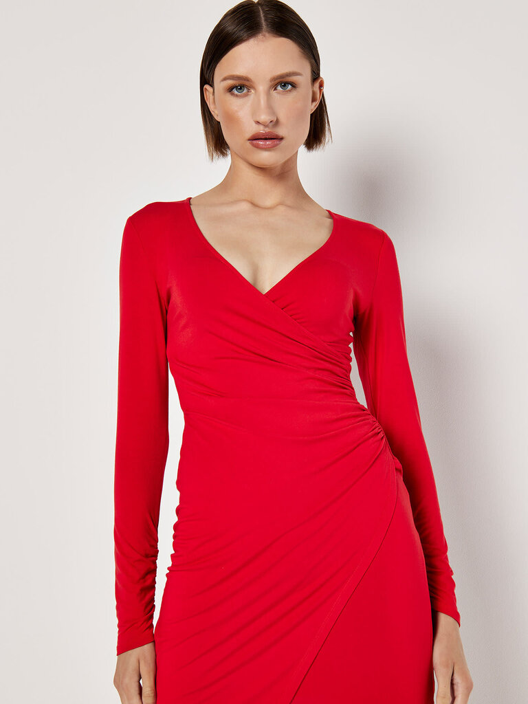 Apricot Ruched Red Mini