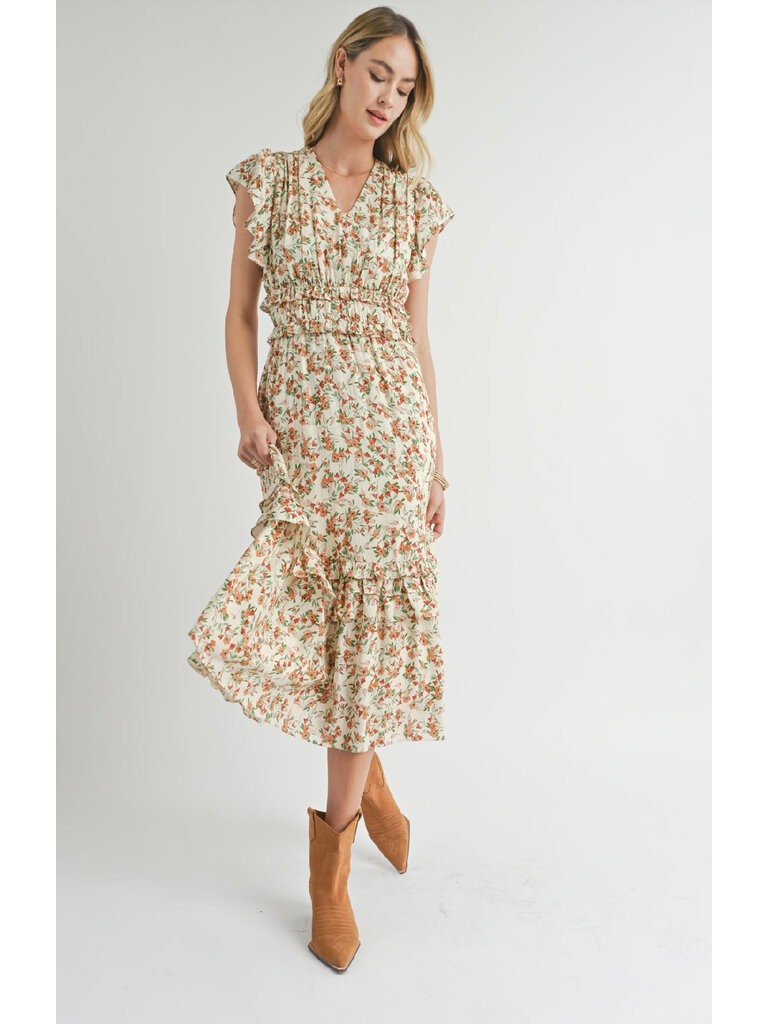 Sadie & Sage Creamy Floral Midi
