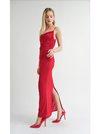 Sage The Label Red Cowl Neck Dress