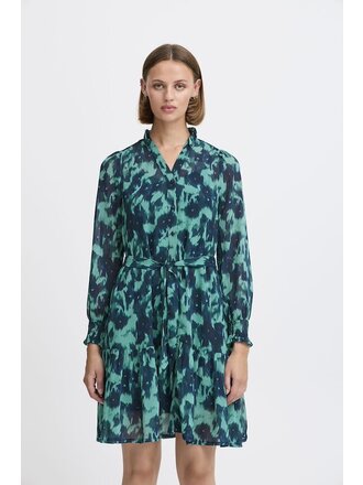 ICHI Navy & Teal Dress