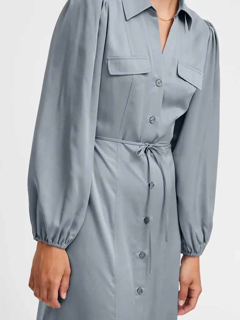 ICHI Grey Silky Midi