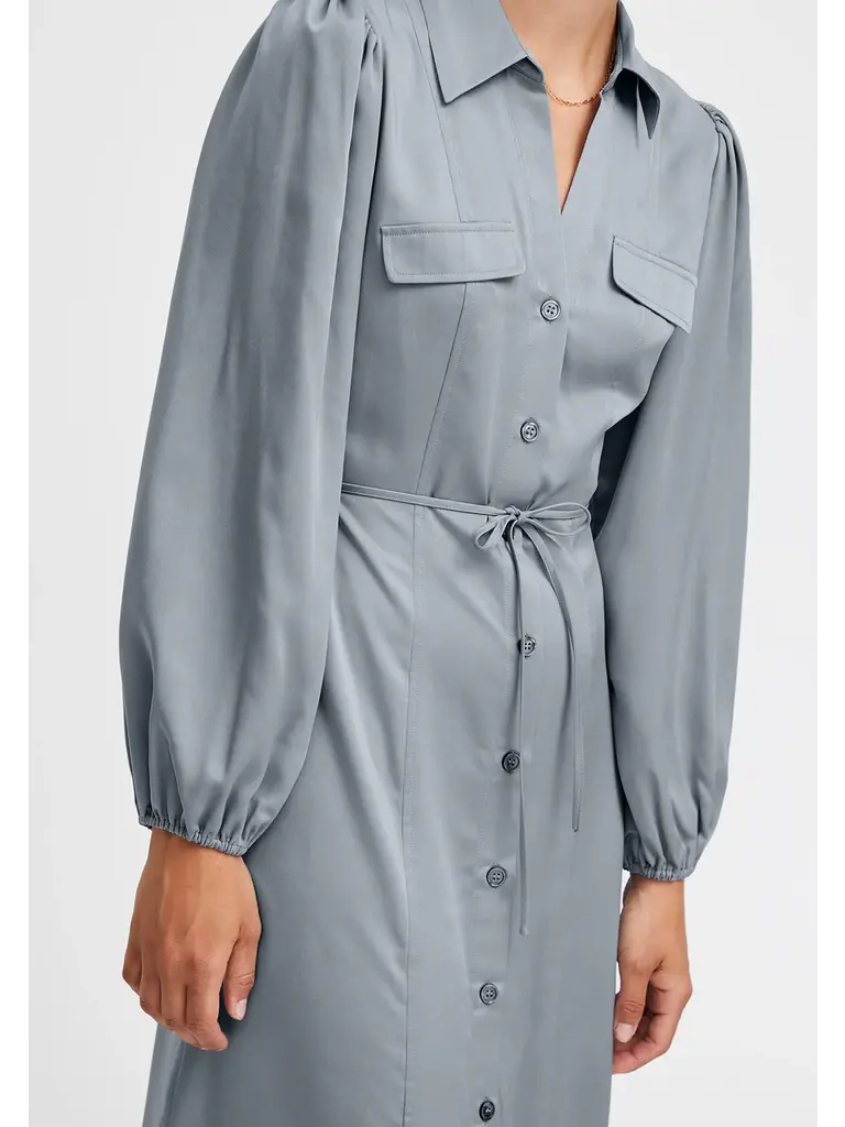 ICHI Grey Silky Midi