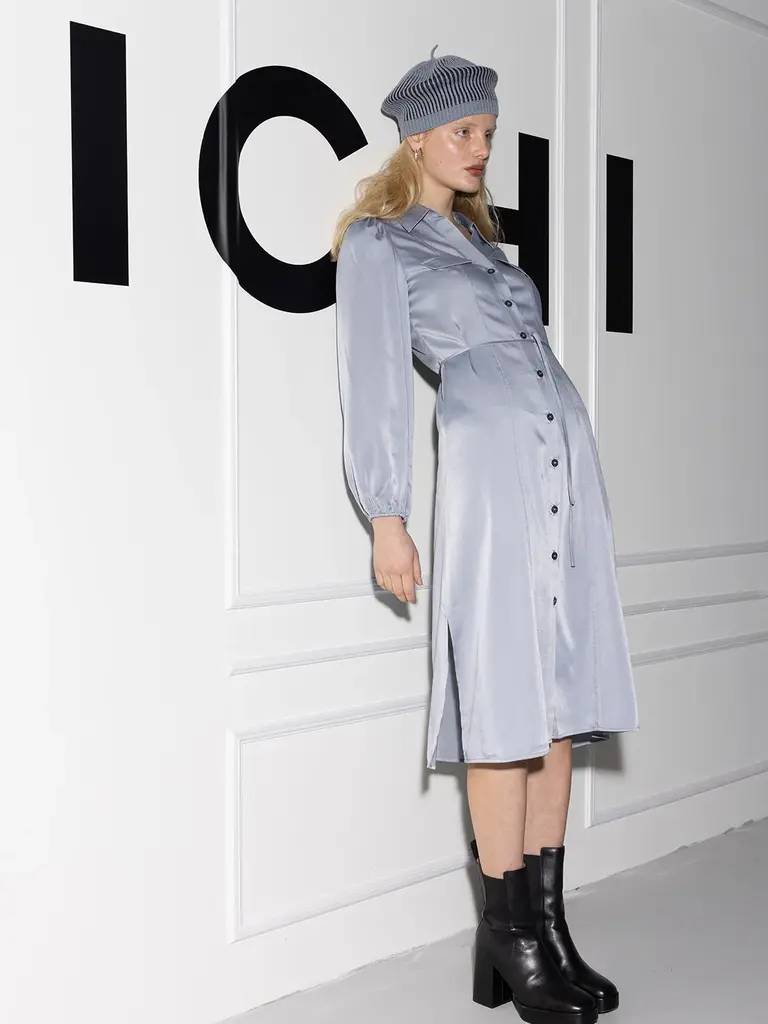 ICHI Grey Silky Midi