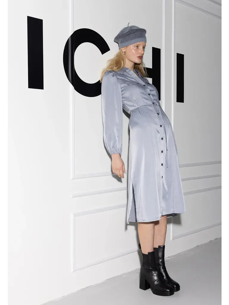 ICHI Grey Silky Midi