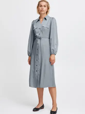 ICHI Grey Silky Midi