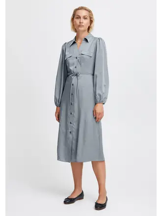 ICHI Grey Silky Midi