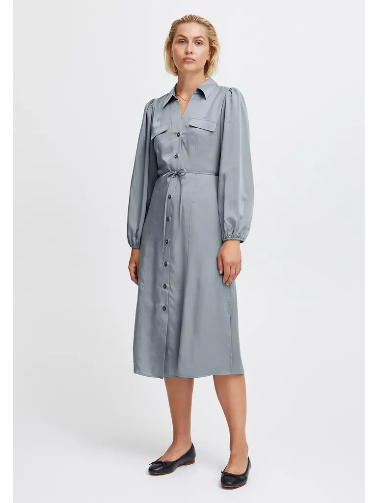ICHI Grey Silky Midi