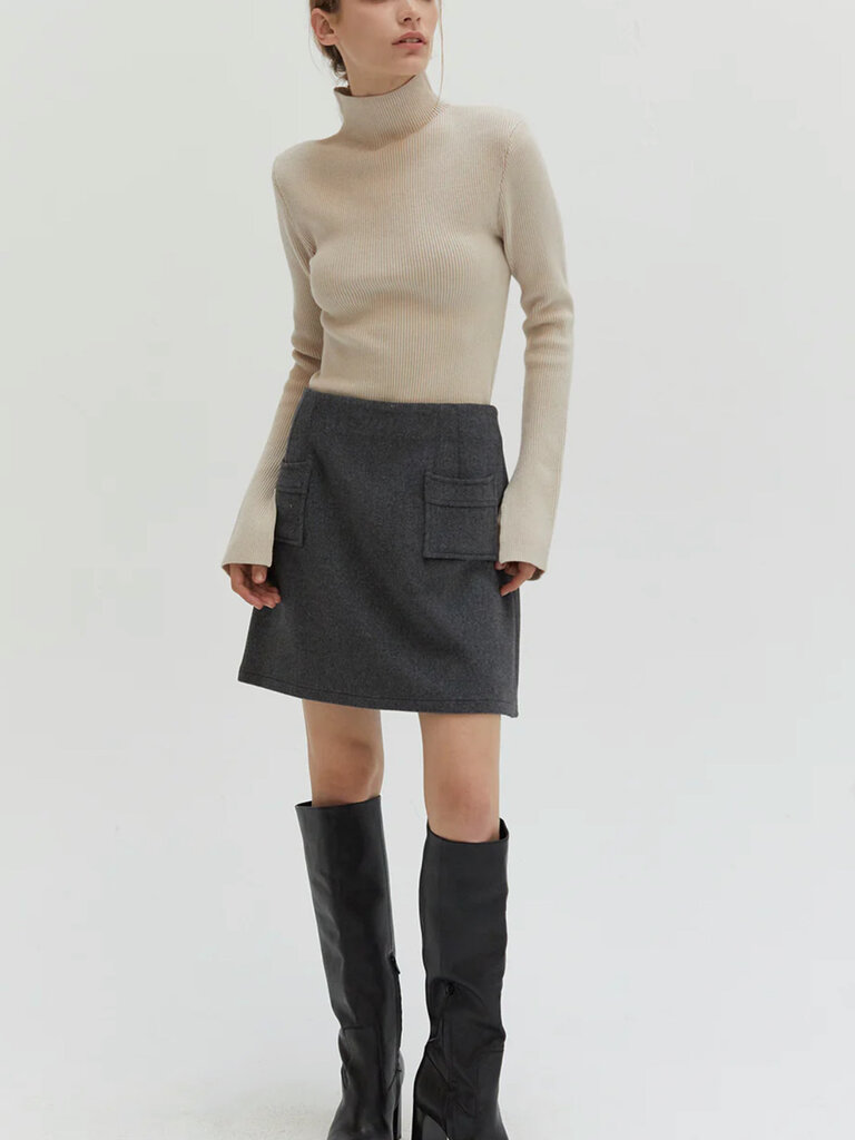 Crescent Charcoal Mini Skirt