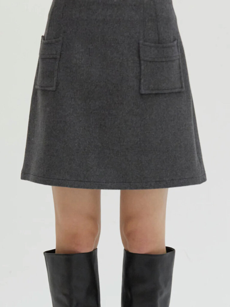 Crescent Charcoal Mini Skirt