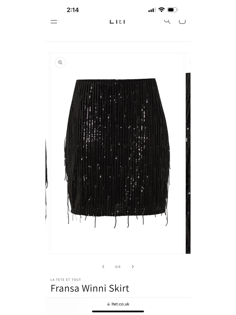 Fransa Fringe Sequin Skirt