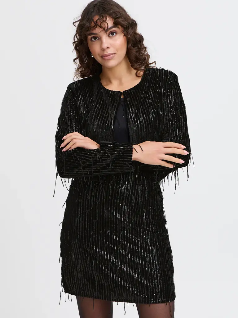 Fransa Fringe Sequin Cardi