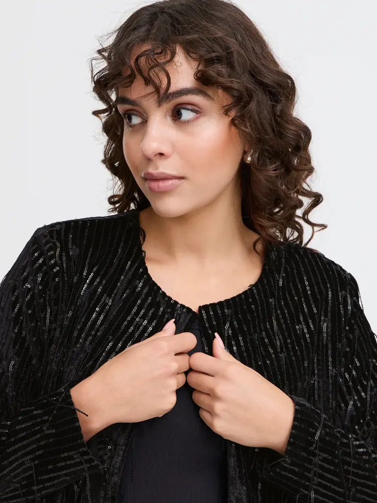 Fransa Fringe Sequin Cardi