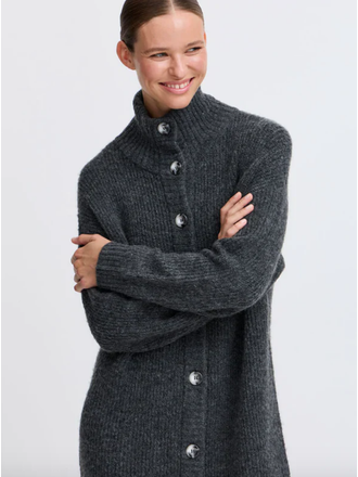 B. Young Long Button Cardigan