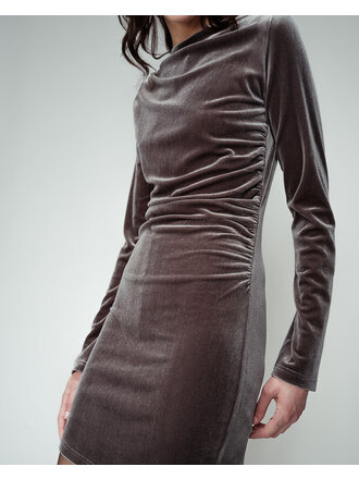 Grace & Mila Grey Velvet Dress