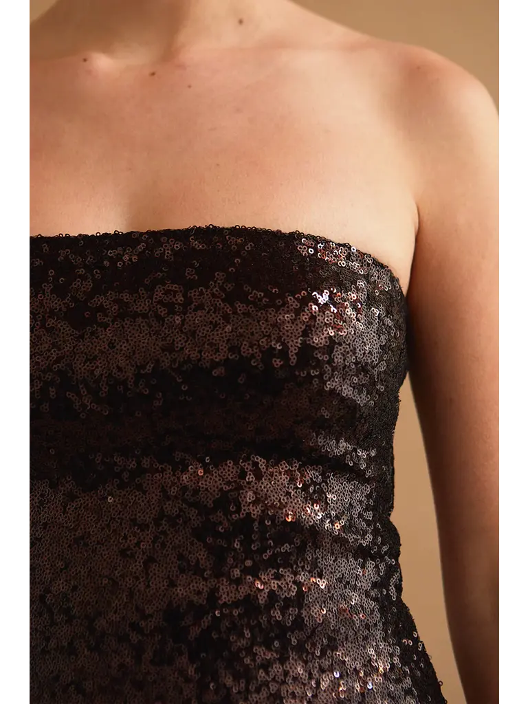 Crescent Espresso Sequin Midi